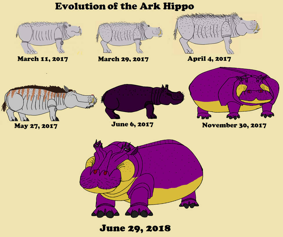 Evolution of the Ark Hippo (Updated) by DSU42 on DeviantArt