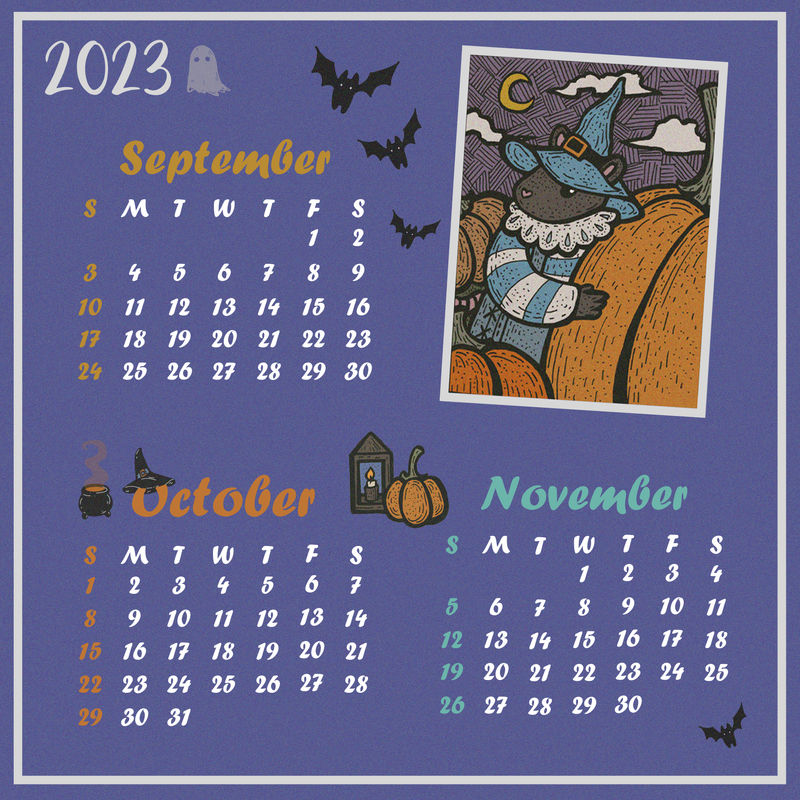 Sep Oct Nov 2023 Calendar Design by Monica Ruse on DeviantArt Sep Oct Nov 2023 Calendar Design by Monica Ruse on DeviantArt