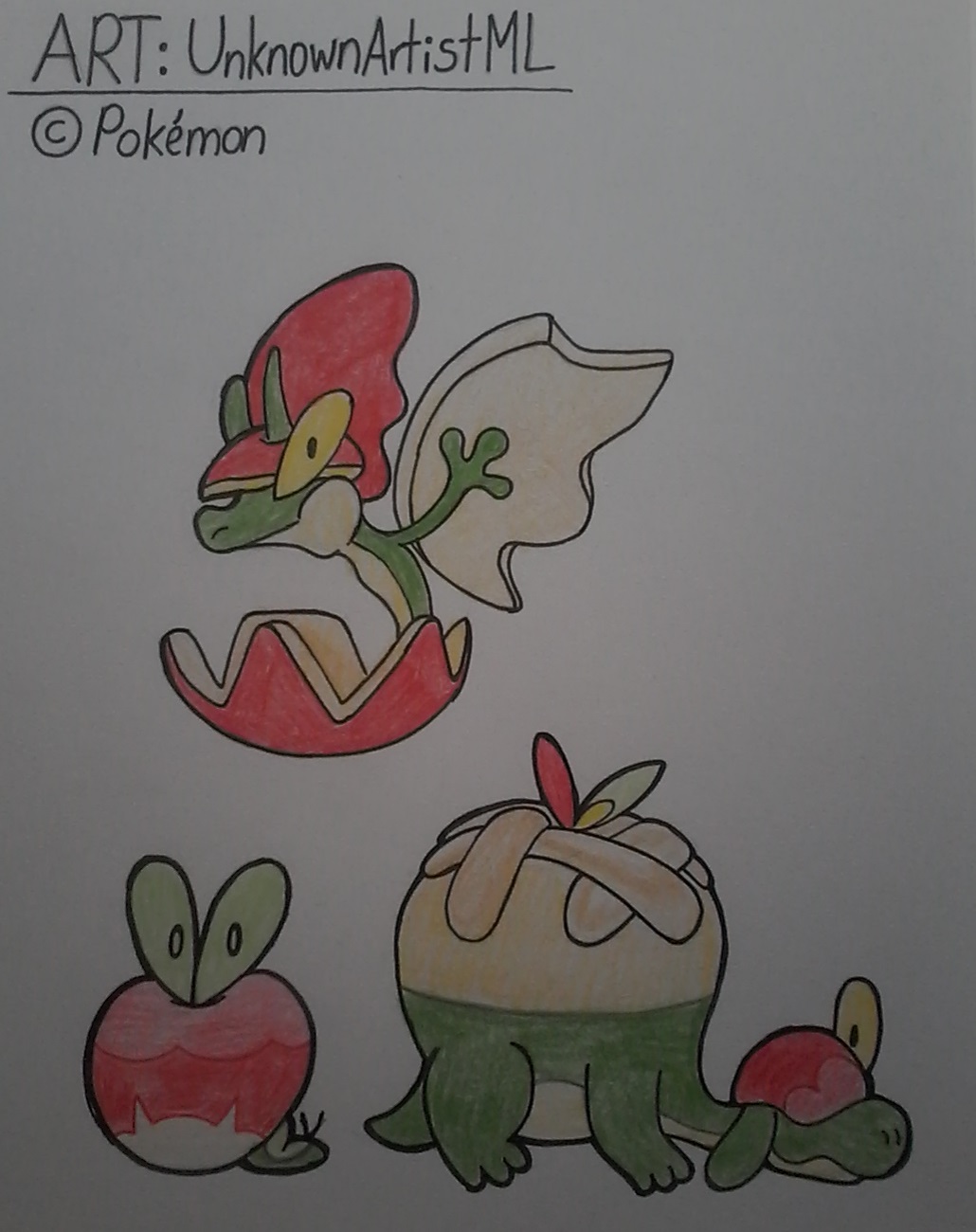 FULL RENDER: Applin, Flapple and Appletun by UnknownArtistML on DeviantArt