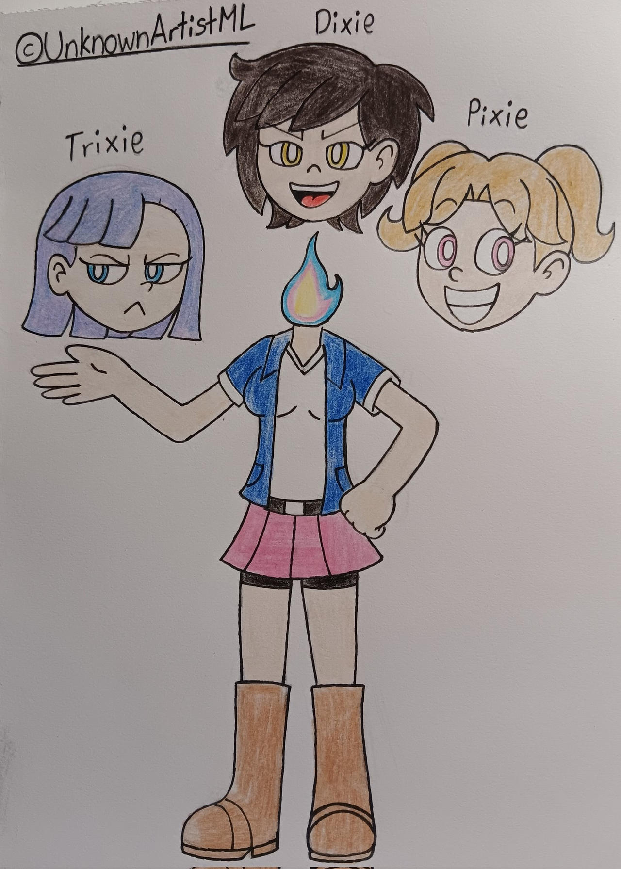 Pixi Rixie The Tri-headed Dullahan: Dixie, Pixie and Trixie by UnknownArtistML on ...