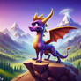 Spyro at the Mountains 4 (A.I. Art)