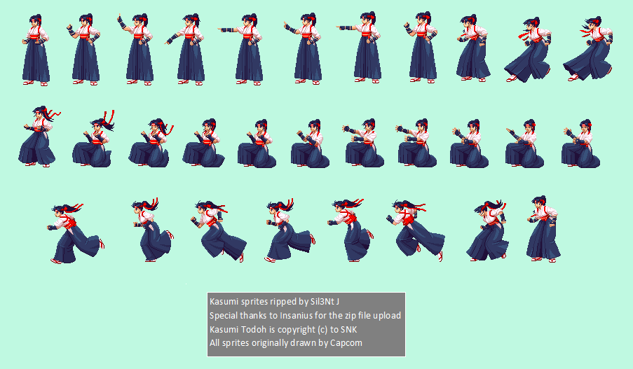 Capcom vs SNK - Kasumi Todoh Sprite Sheet by siil3ntj on DeviantArt