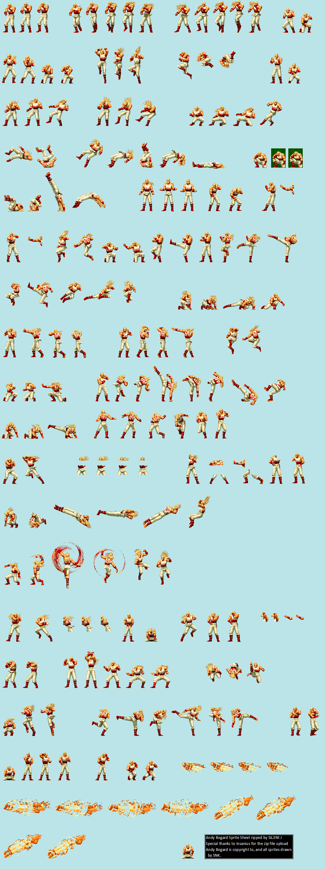 Andy Sprite Andy Bogard - KOF 94 Sprite Sheet by siil3ntj on DeviantArt