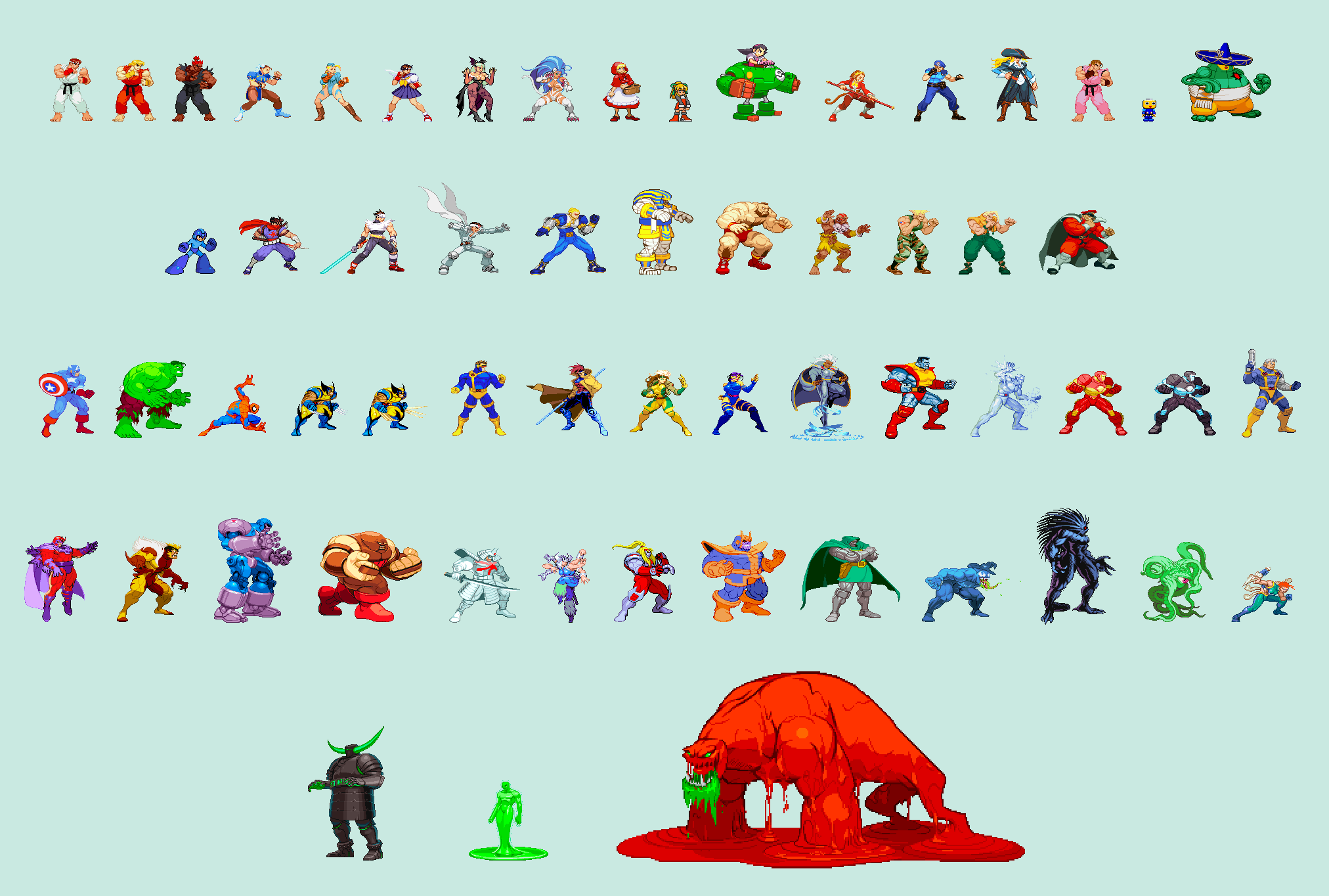 Marvel vs Capcom 2 - All Characters by siil3ntj on DeviantArt