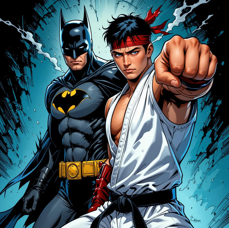 Ryu and Batman 5 by siil3ntj on DeviantArt
