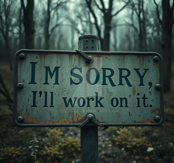 Apologies Not Working Sign Apology Sign by siil3ntj on DeviantArt