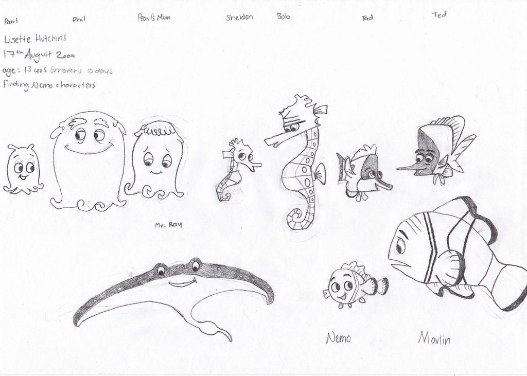 Nemo Characters Chart Finding Nemo Characters by icarus-f1 on DeviantArt