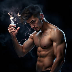 Hot shirtless warlock