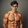 Sexy shirtless nerd