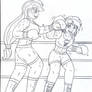 Humanized Applejack and RD - boxing / sparring