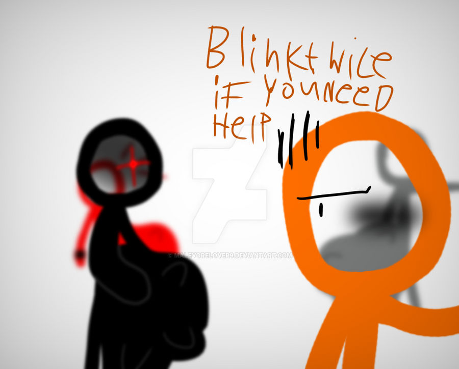 TSC blink twice if you need help by Malevorelover9 on DeviantArt