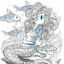 Mermaid and Fish with Wave Tattoos