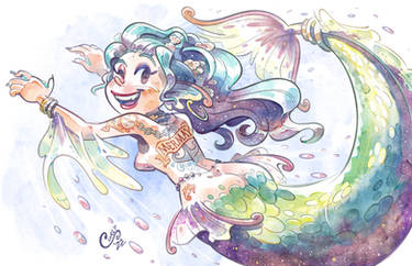 Mermaid with Mermay Tattoo