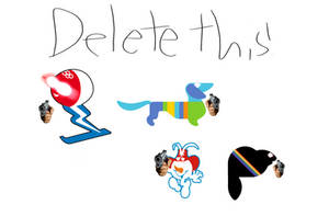 First four olympic mascots saying ''DELETE THIS!''