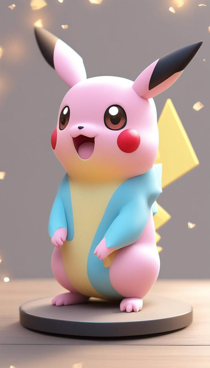 pikachu cute 3D model pastel animation sounds musi by kawaiikhanza160 ...