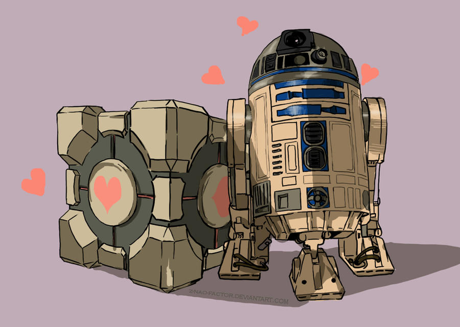 R2D2 x Companion cube by z-nao-factor