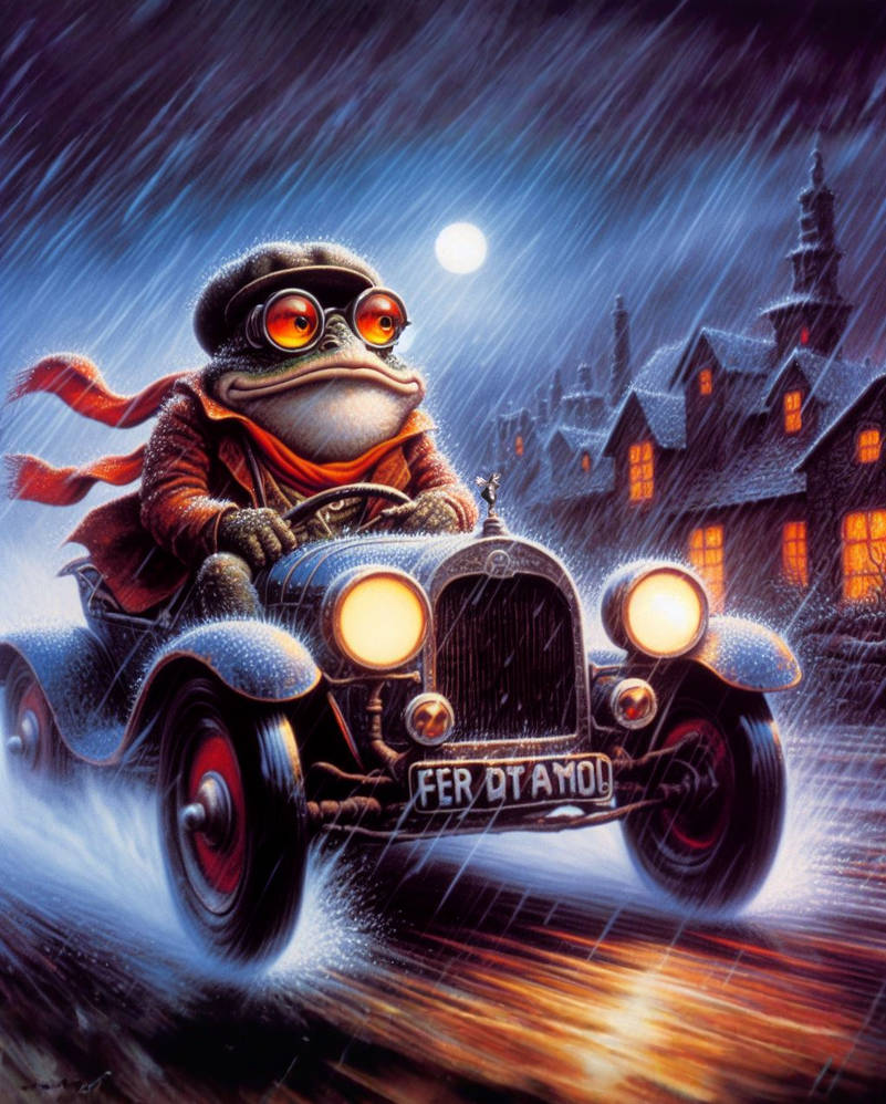 Toad of Toad Hall driving in the rain by DVAULTZ on DeviantArt