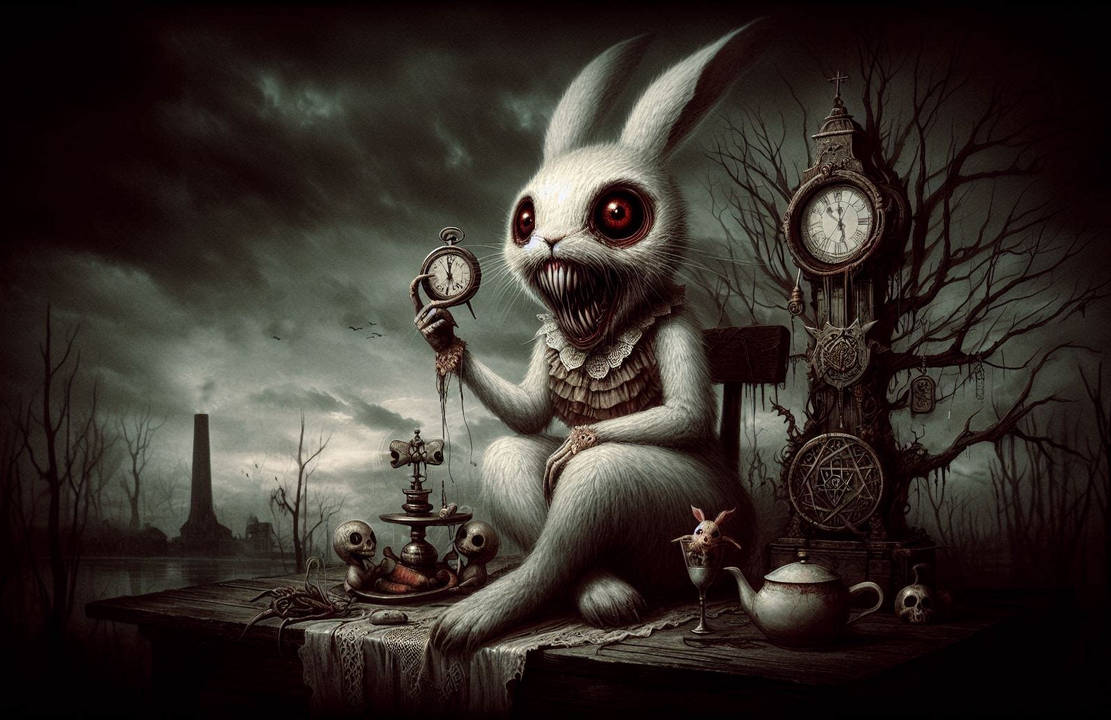 Tick tock white rabbit by DVAULTZ on DeviantArt