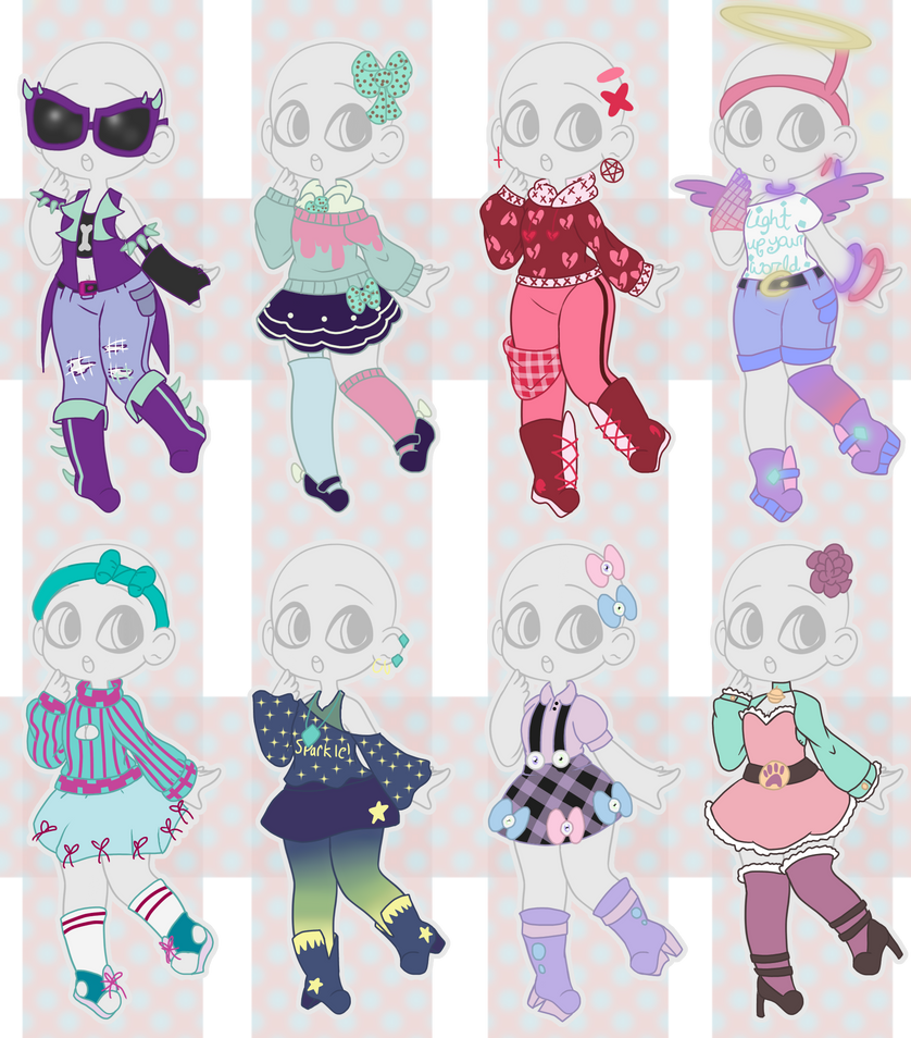 Outfit Adopts (closed) by spookiigalaxii on DeviantArt