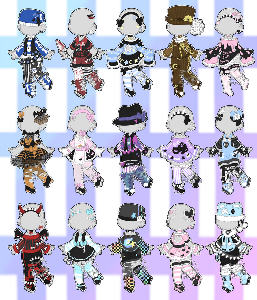 (ON SALE) Mixed Outfit Adopts (closed) by spookiigalaxii on DeviantArt