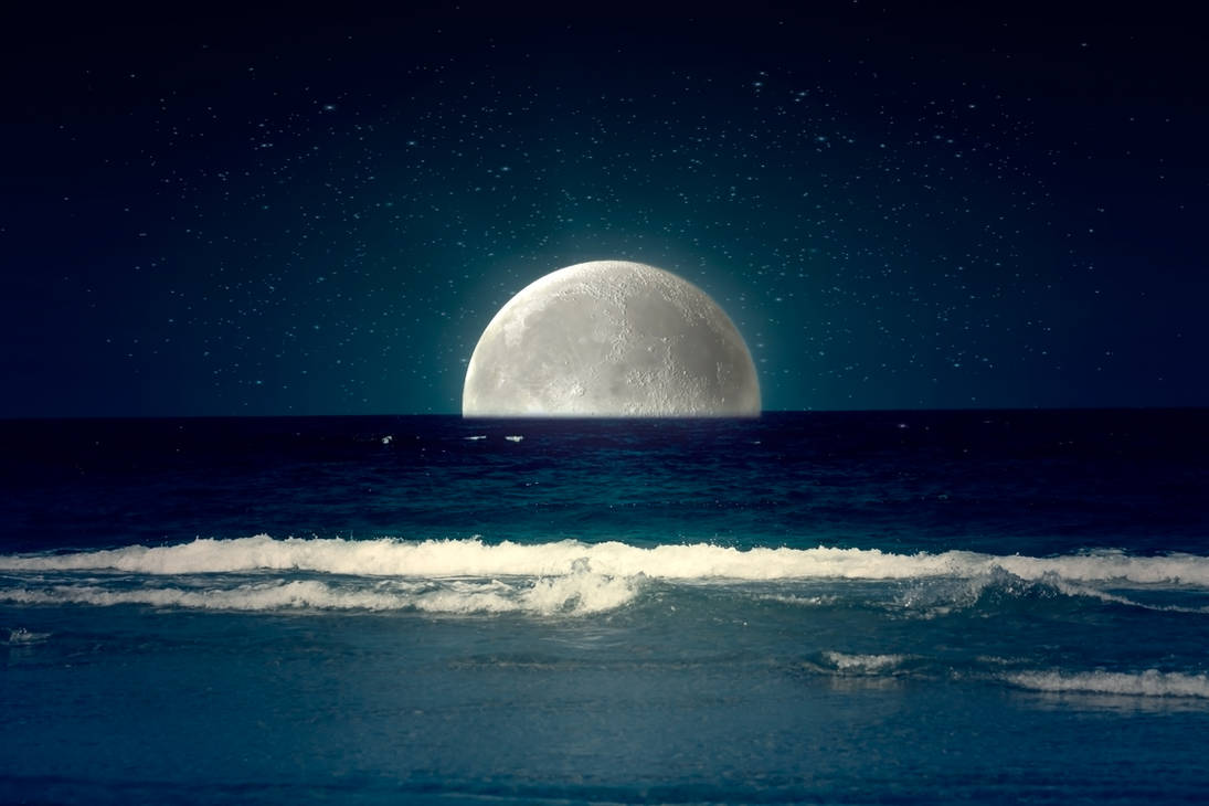 Моря океаны луны. Лунная ночь. Луна и море. Ночное море. Ночь Луна море.