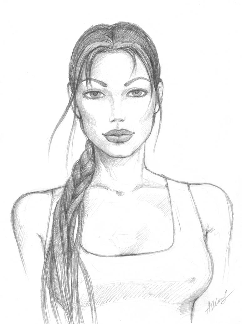 Lara Croft sketch by alineshenon on DeviantArt