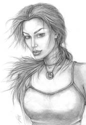 TR 9, Lara's portrait sketch by alineshenon