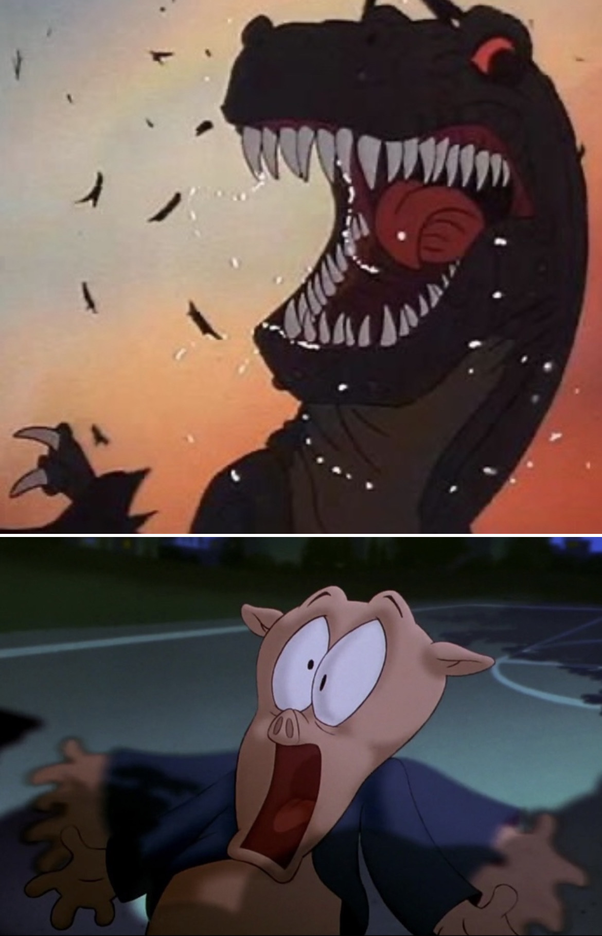 Sharptooth Rabbit Character Sharptooth scares Porky by Gatofh on DeviantArt