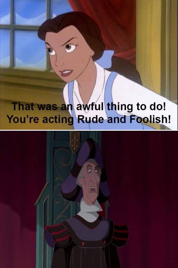 Flo Angry Belle gets angry at Frollo by Gatofh on DeviantArt
