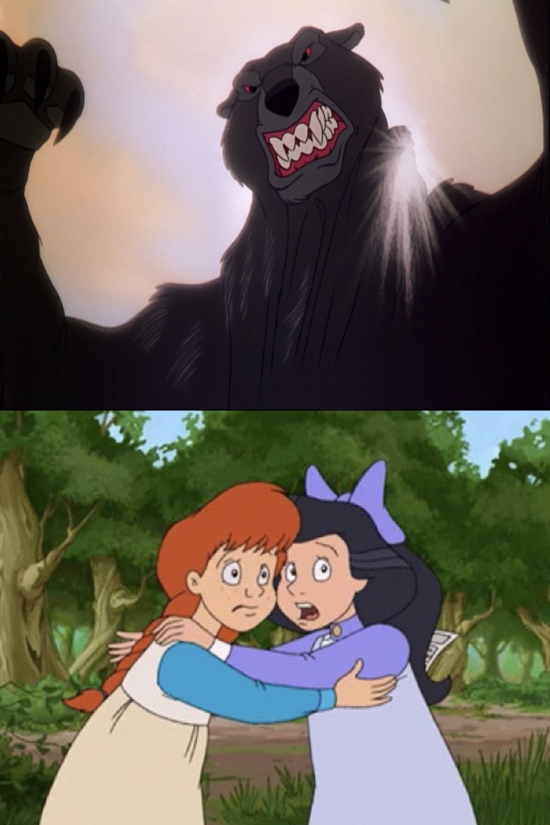 Scared Anne Anne and Diane scared of the Bear by Gatofh on DeviantArt