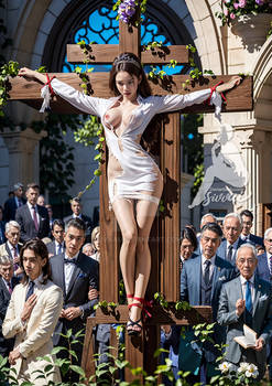 Beautiful Lady Crucified for Secret Rite 02