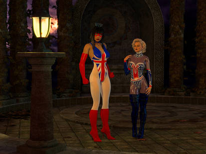 Miss Britain and Mme America in the twilight land