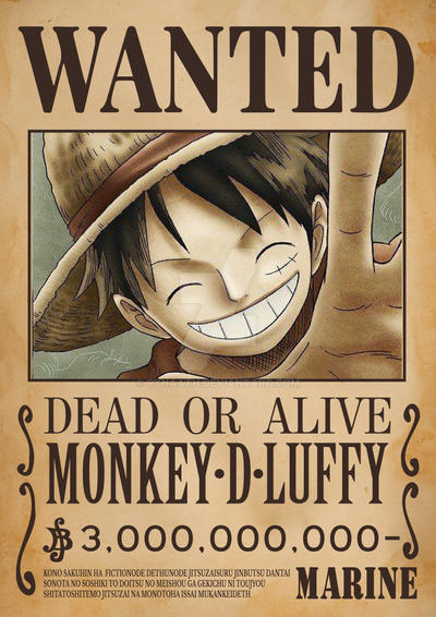 Bounty Hunter Poster Monkey D Luffy by rynaath on DeviantArt