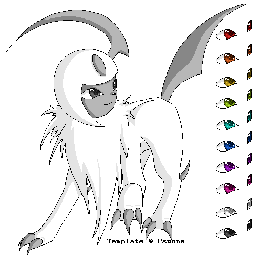 Absol template - lineart