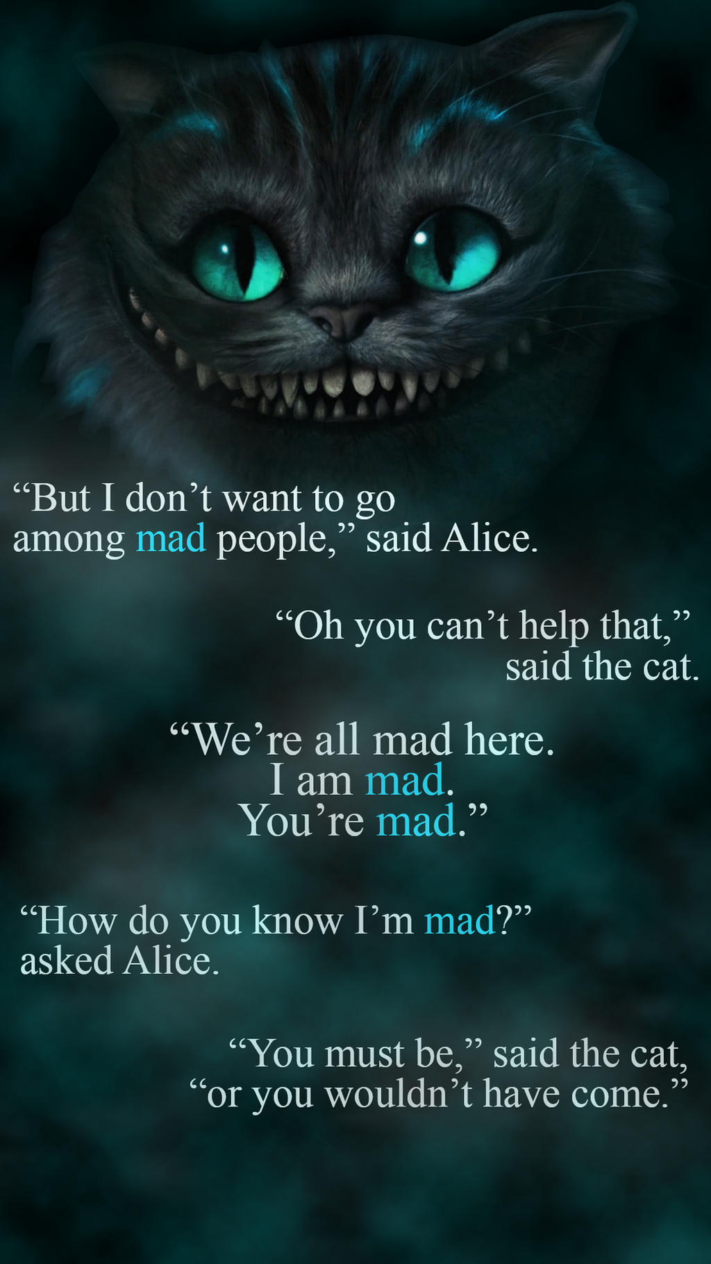 Cheshire Cat Quote Wallpaper By Hansamars On Deviantart Cheshire Cat Quote Wallpaper By Hansamars On Deviantart