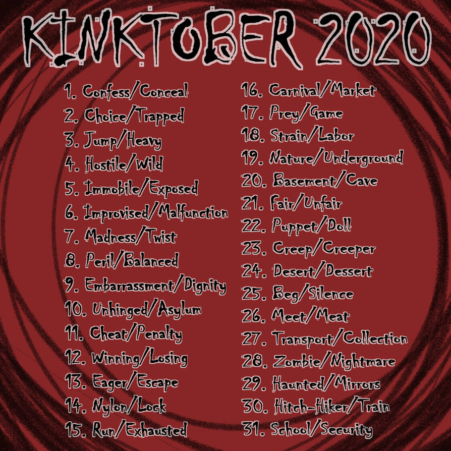 KINKTOBER 2020 List by pyperhaylie on DeviantArt