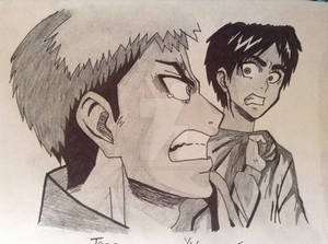 Eren and Jean fighting (Shaded)