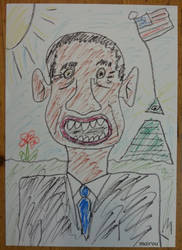 Barack Obama Oil Pastel Drawing by Mairou