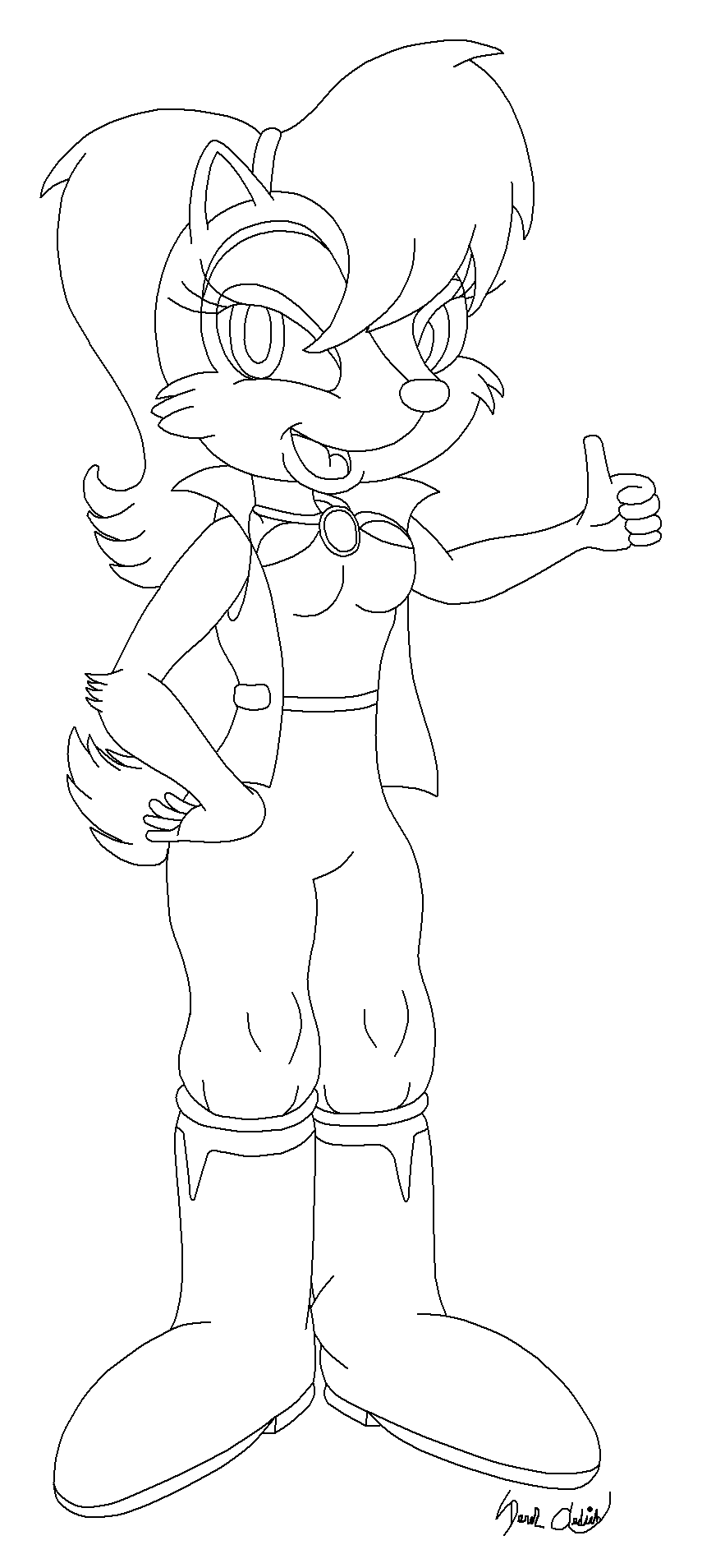 Sally Acorn concept line art