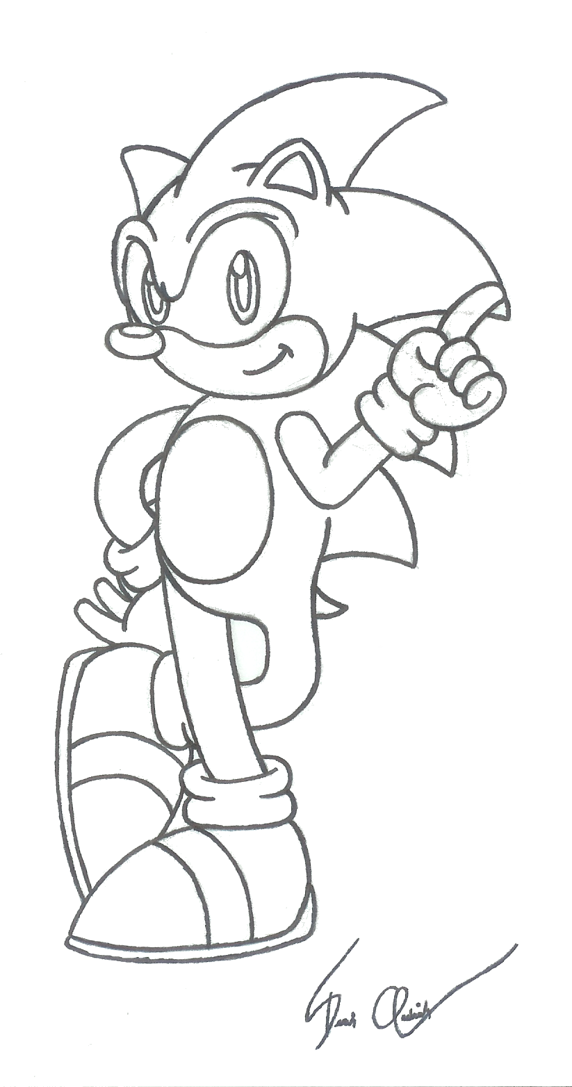 Sonic's Classic Pose Inked