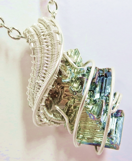 Bismuth Pendant in Tarnish-Resistant Silver (52)