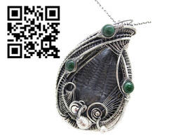 Trilobite Fossil Pendant with Emerald, Asaphiscus