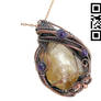 Citrine Crystal Wire Wrapped Pendant w Amethyst