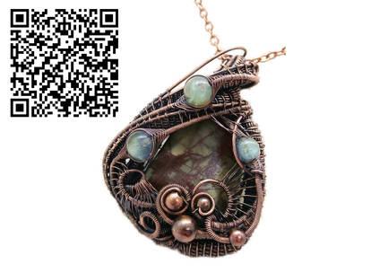 Picasso Jasper Pendant Necklace with Labradorite