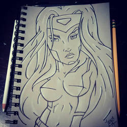 cartoon xmen woman drawing