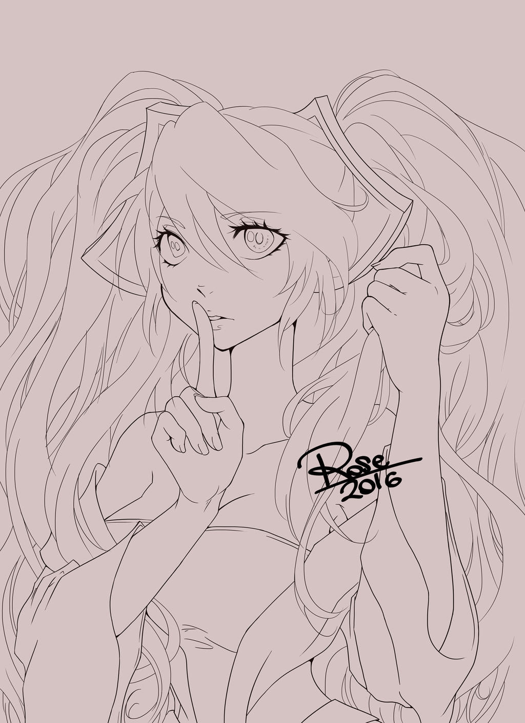 WIP: Sona Lineart, League of Legends