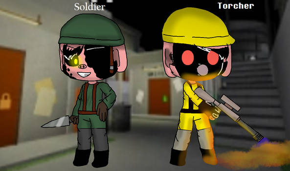 Soldier and Torcher - Piggy gacha edit