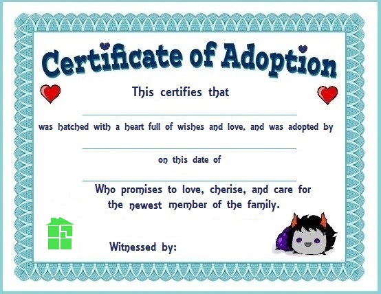 Certificate Of Wiggler Adoption 1