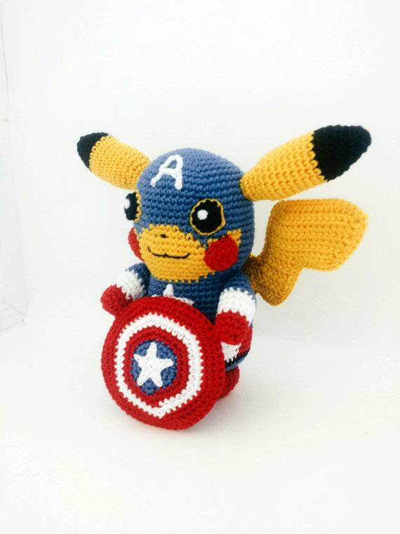 Pikachu Captain America Amigurumi (Doll + Pattern)