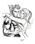 Wolverine and Kitty Pryde by SketchB0000k